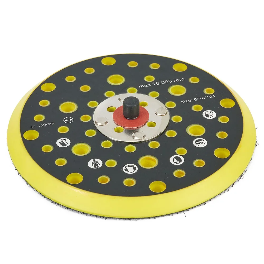 

6Inch 150MM 5/16"-24 Thread Hook&Loop Back-up Sanding Pad Dust Free 52 Holes Sander Backing Plate Grinder Power Tools