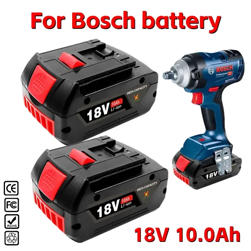 NEW 18V 10Ah Rechargeable Li-Ion Battery For Bosch 18V Power Tool Backup 10.0Ah Portable Replacement BAT609 Indicator Light