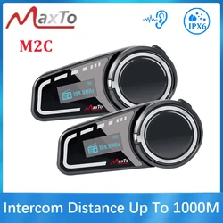 Maxto M2C Motorcycle Helmet Bluetooth Multi-person Intercom 6-Person Intercom Distance 1000M No Brand Restriction LCD