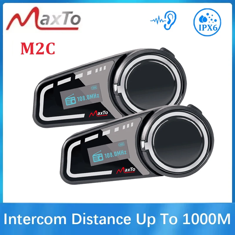 Maxto M2C Motorcycle Helmet Bluetooth Multi-person Intercom 6-Person Intercom Distance 1000M No Brand Restriction LCD