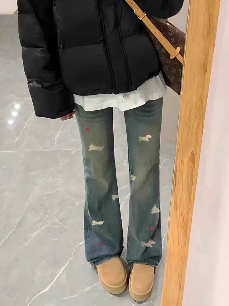 Plus Size Fce Foderato Thiened Micro Svasato Denim Jeans Donna Autunno Inverno Plus Size Vita alta Dimagrante Elastico dritto...