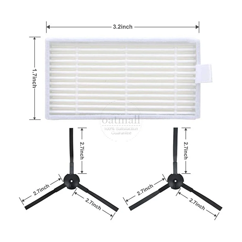 Spare parts For iLife v55 Pro / V50 Robot Vacuum Cleaner Replacement Kit Accessories Consumables Filter Side Brush