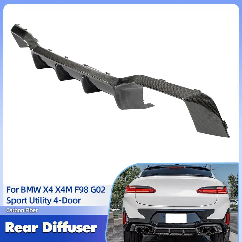 

Задний бампер автомобиля, диффузор, спойлер из углеродного волокна для BMW X4 X4M F98 G02 Sport Utility, 4 двери, 2023 2024, задний фартук, комплекты кузова для губ