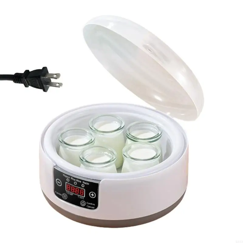 

918D Electric Yogurt Machine Stainless Steel Inner Pot 5 Jars Programmable Timer Temperature Control Fermentation Device