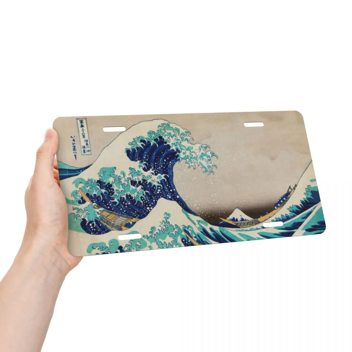 Great Wave Off Kanagawa Vintage Japanese License Plate Cover Vanity Tag Decorative Car Front License Plate 12x6 Inch