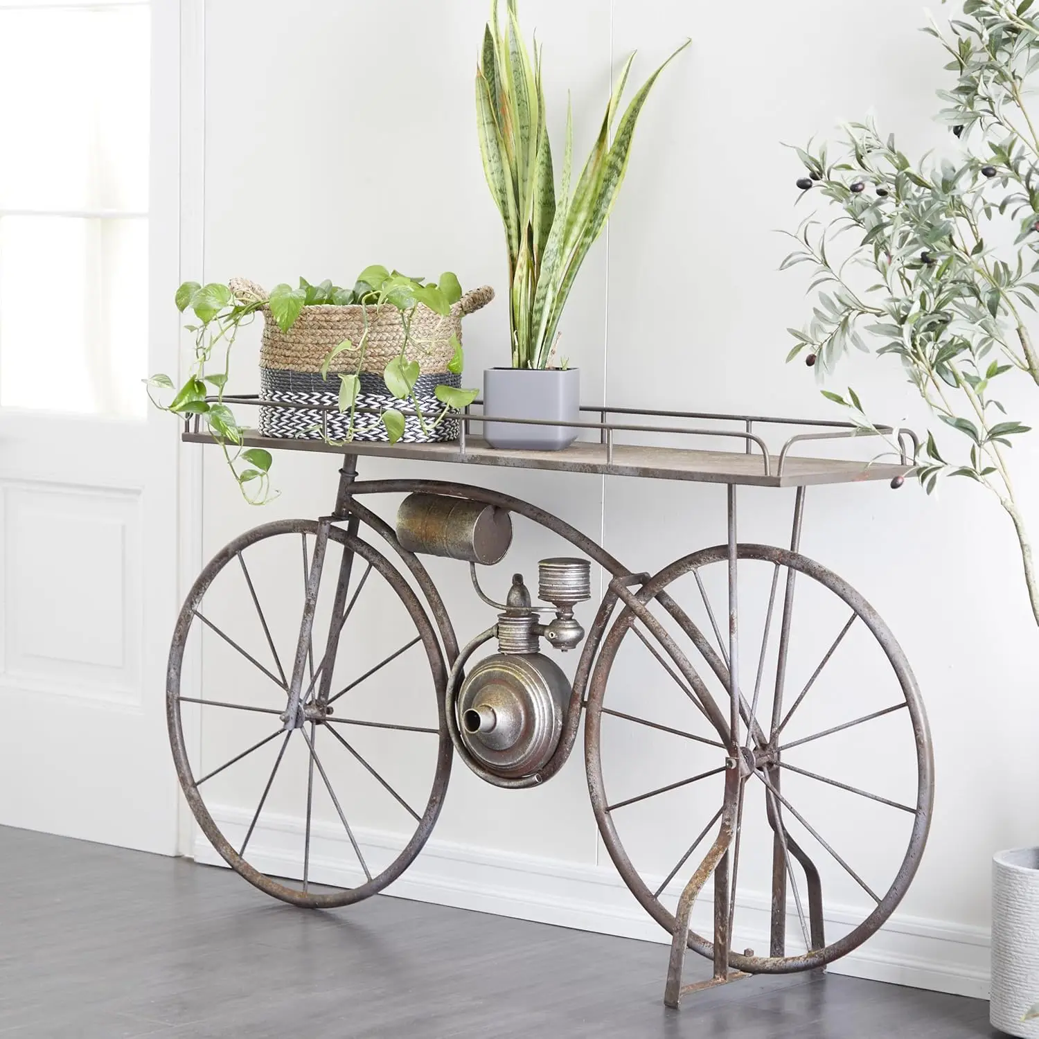 Metal Bike Indoor Outdoor Plantstand Indoor Outdoor Weathered Vintage Plant Shelf, Plant Stand 65