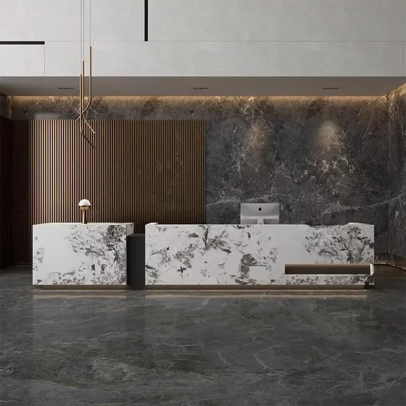 مكاتب استقبال فاخرة للتجميل، أرفف حديثة، مطعم، مكاتب استقبال بسيطة، شركة جمالية، أثاث عصري Mostrador #2