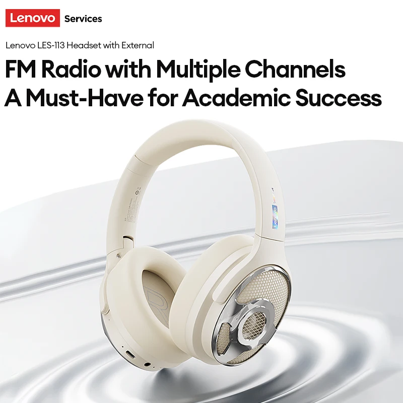 Lenovo Original Bluetooth-Kopfhörer, faltbare Over-Ear-Kopfhörer für Computer, kabellose Kopfhörer mit Geräuschunterdrückung, HIFI-Stereo-Gaming-Headset