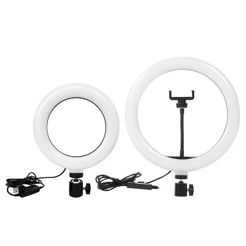 Portable Ring Light Selfie Ring Light USB Selfie Ring Light With Phone Holder Desk Tripod Lighting Modes Remote For IOS &Camera