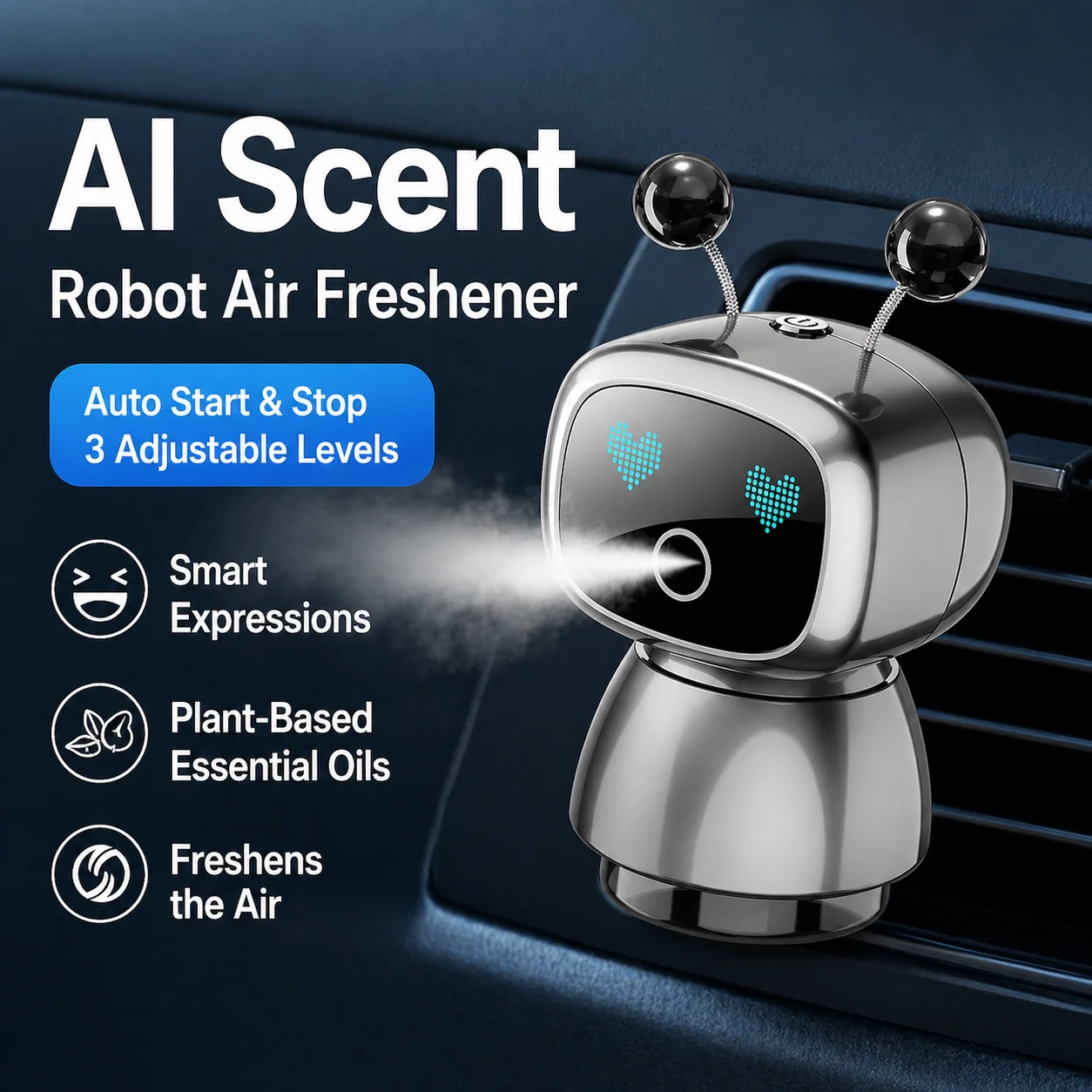 New Smart Car Air Freshener Premium Air Vent Fragrance Spray Odor Eliminator High-End Ornament Fragrance Diffuser Car Interior