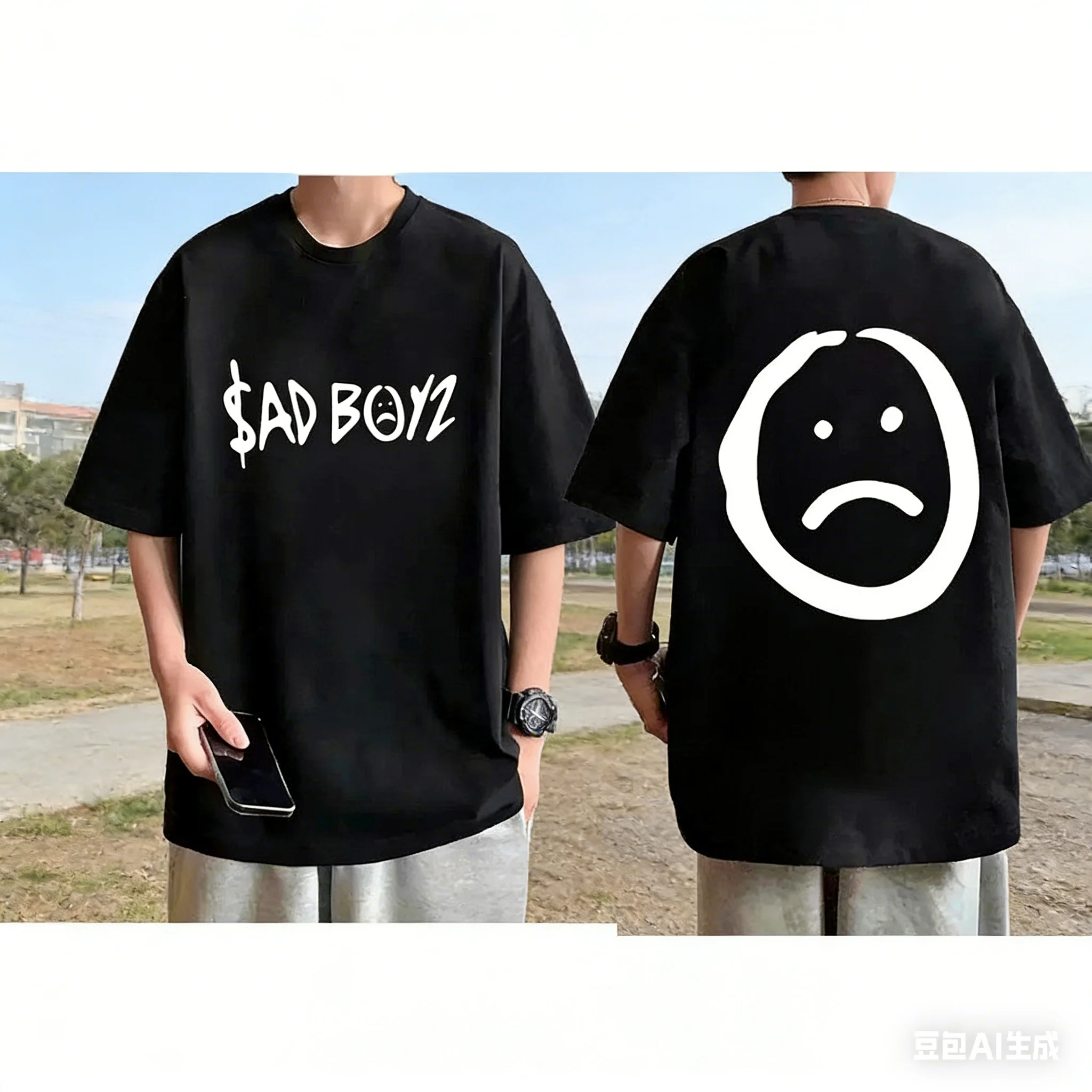 

The Singer Jaden H. Sade Boy Series Patterned Print T-shirt Is A High-quality Special Edition for Both Men and Women in Summer