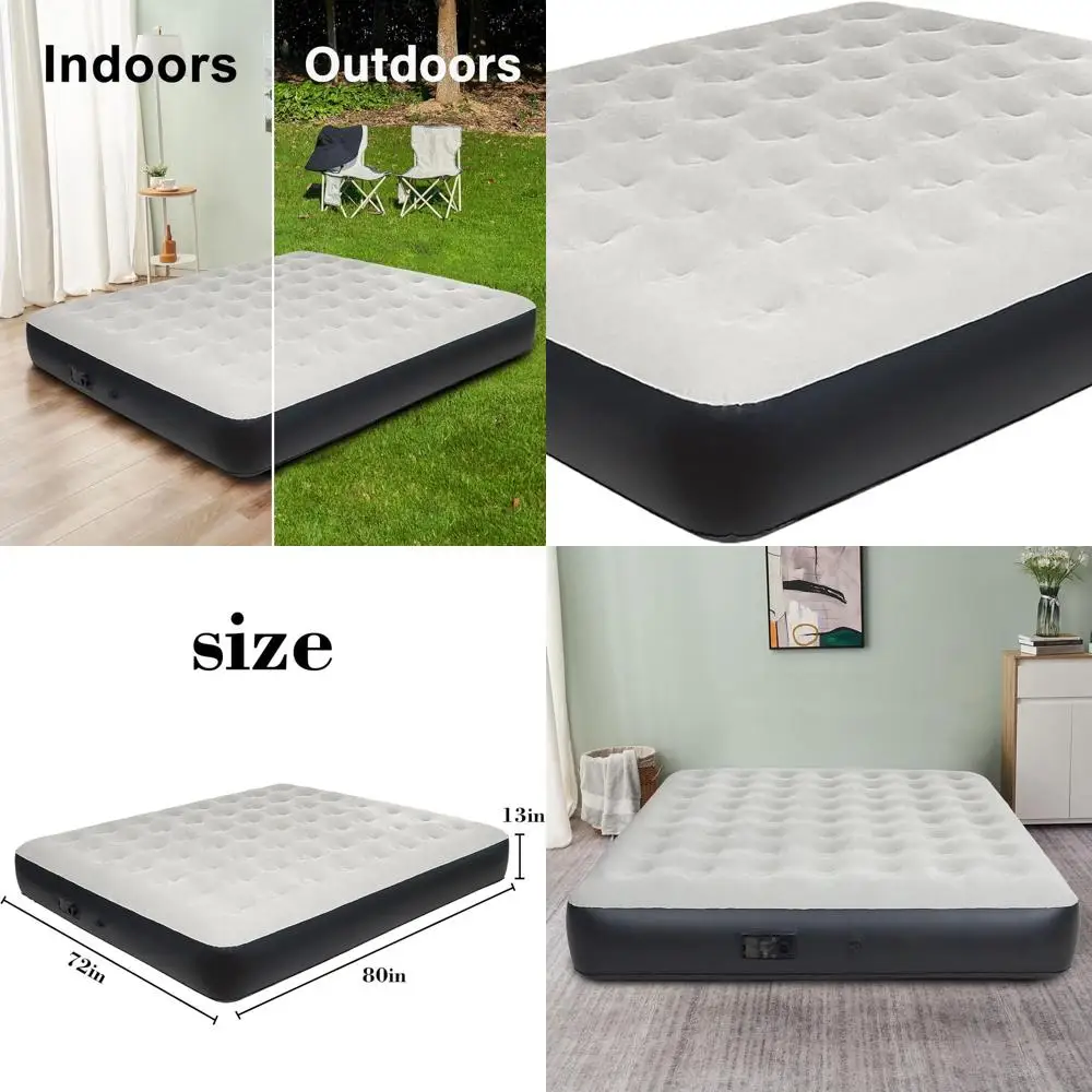 Materassino gonfiabile portatile King-Size con pompa integrata per campeggio all'aperto