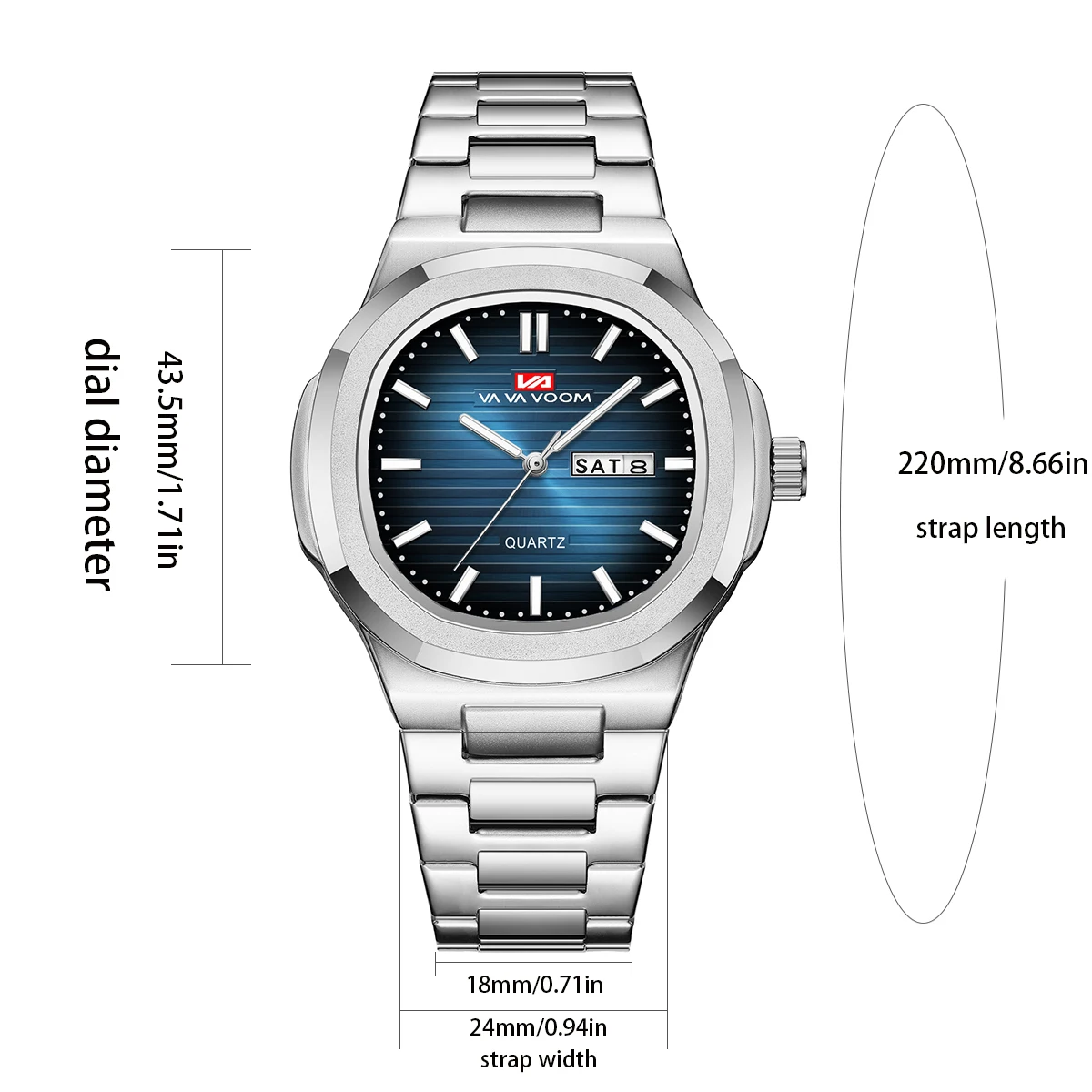 ساعة رجالية فاخرة من أفضل العلامات التجارية الكلاسيكية على طراز الأعمال من الفولاذ المقاوم للصدأ بتقويم مزدوج وحركة كوارتز ساعة معصم للرجال reloj hombre