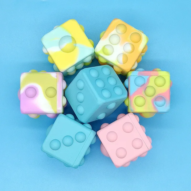 3D Decompression Dice Pop Fidget Toys Its Squishy Puzzle Push Bubble Simple Dimple Anti Stress Squeeze Toys for Kids