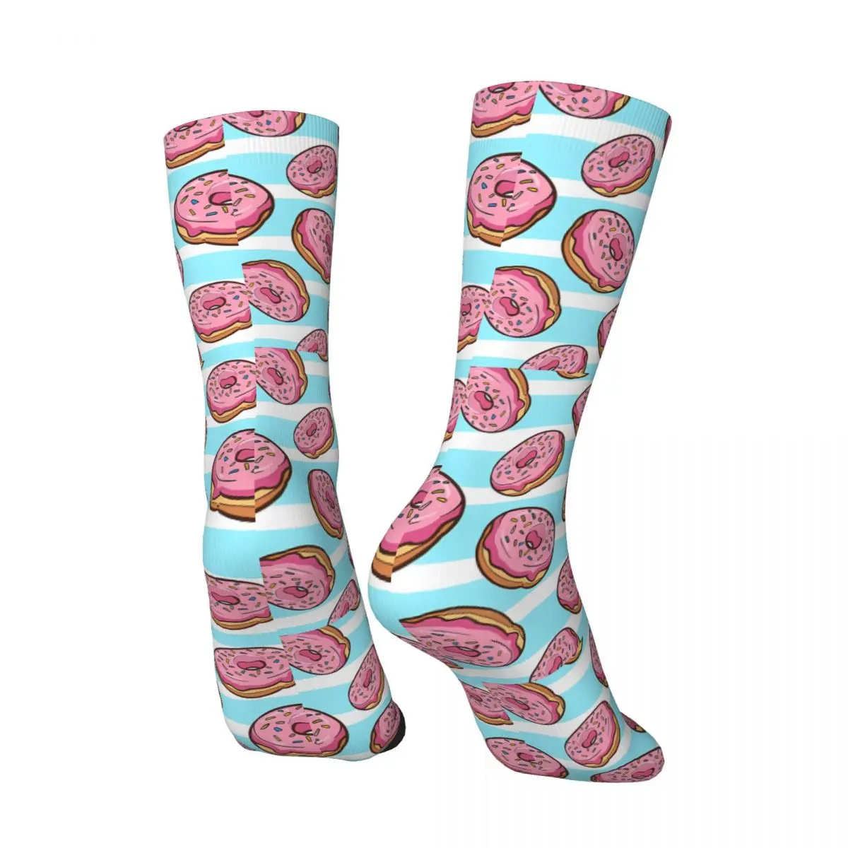 Calzini da uomo divertenti con motivo felice Vintage Harajuku Donut Dessert Hip Hop novità Casual Crew Crazy Sock Gift stampato