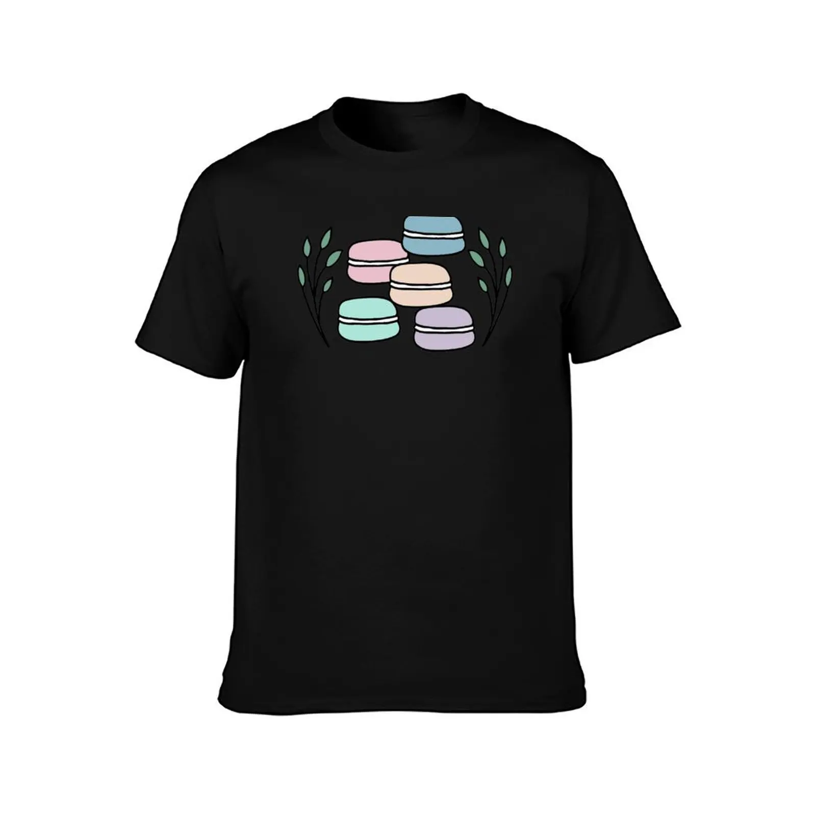 Macarons and Flowers | Cafe | French | Pastries Macaroons T-Shirt Thanksgiving Casual Tee T-Shirt