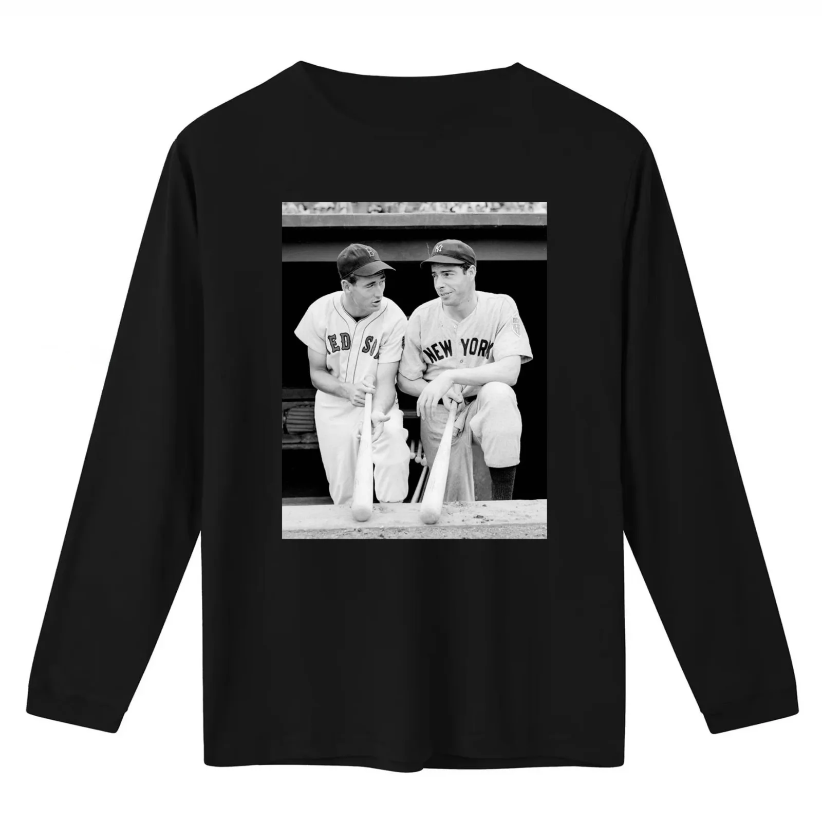 Joe DiMaggio and Ted Williams T-Shirt Summer Casual Cotton Tee Oversized Streetwear Tops Vintage Graphic Print 100% Cotton