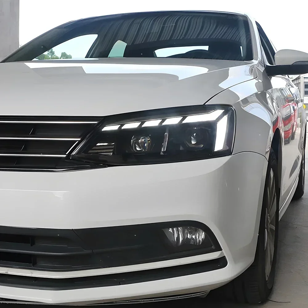 

Для VW Jetta Sagitar 2012-2018 автомобильные передние фары обновление Audi RS дизайн линзы проектора аксессуары светодиодные автомобильные фары в сборе