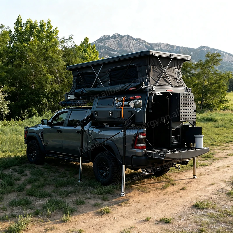 QC High Quality Pickup Camper Full Size Truck Waterproof Insulated Easy Installation Pickup Camper for Outdoor Camping