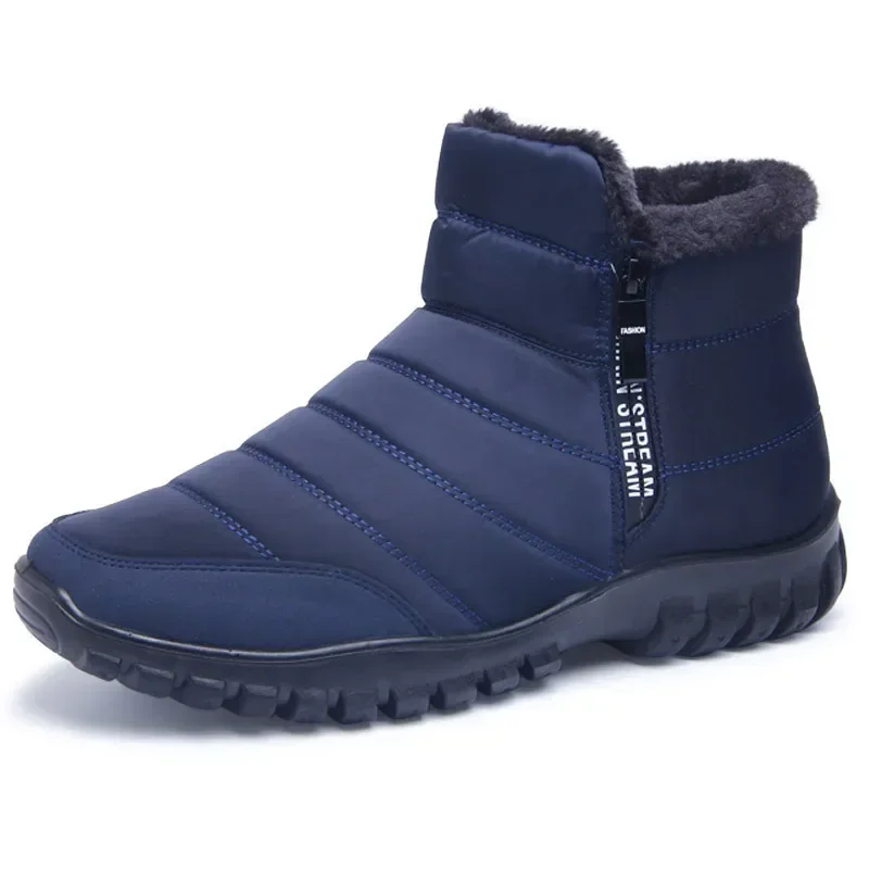 Botas de nieve tobilleras de invierno para hombre, zapatos antideslizantes impermeables para hombre, calzado informal de felpa para mantener el calor, calzado de talla grande para parejas