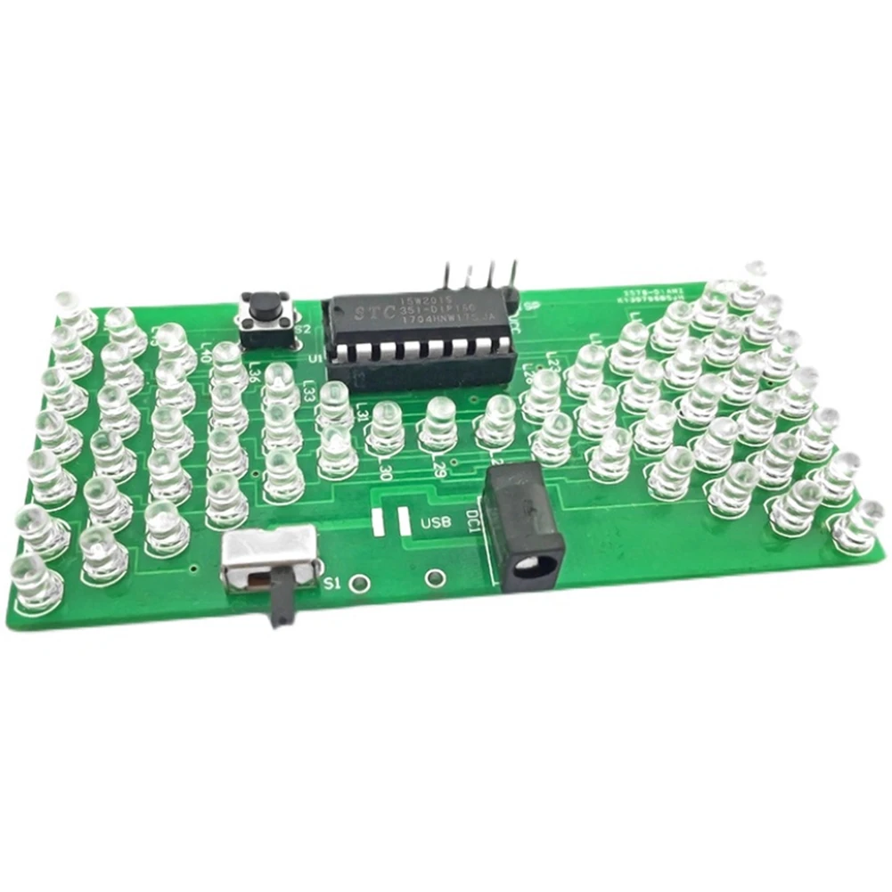 New!!5V Electronic Hourglass DIY Kit Funny Electric Production Kits With LED Lamp Double Layer PCB Board 84X40mm
