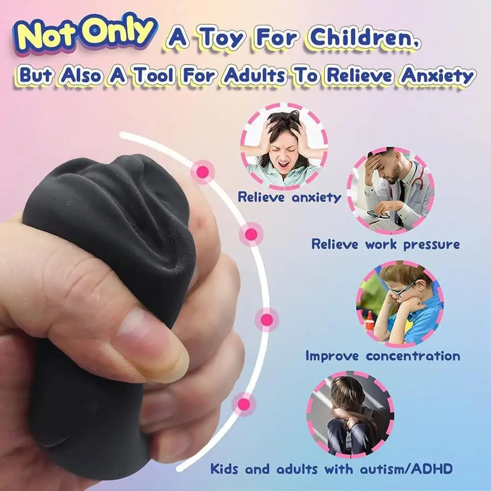 3d Face Toy Realistic Face Stress Relief Toy for Teens Adults Soft Tpr Squeeze Toy for Anxiety Head Pinch Fidget Face Squeeze