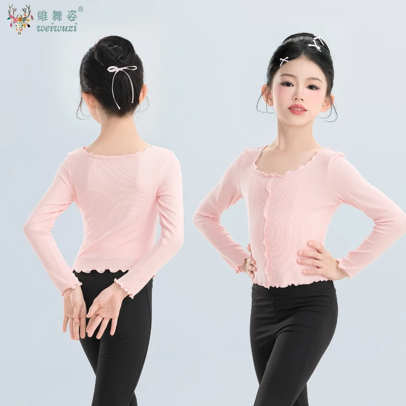 

Детское боди для балета и танцев с длинными рукавами, топ для похудения, мягкая и удобная тренировочная одежда, топы для йоги, гимнастики, танцев