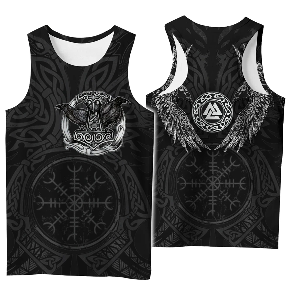 Vintage Tree Of Life symbol Tattoo Raven Tank Top 3D Print Fashion Classic Men Sleeveless Top Summer Hip Hop Style Vests Clothes