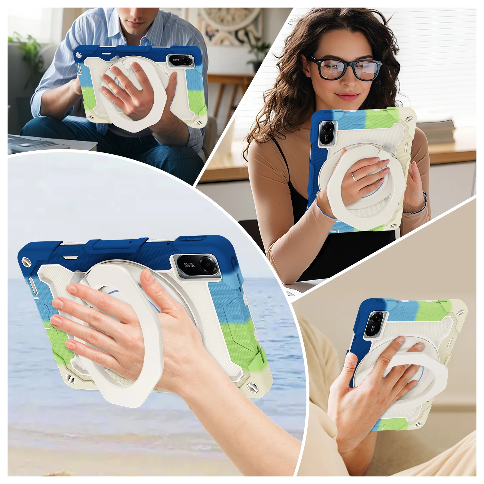 

Rotating Handle Grip Case For Redmi Pad 2 2025 Pro 2024 12.1" SE 2023 11.0" 8.7" 2022 10.61" Xiaomi Poco Pad Hybrid Stand Cover