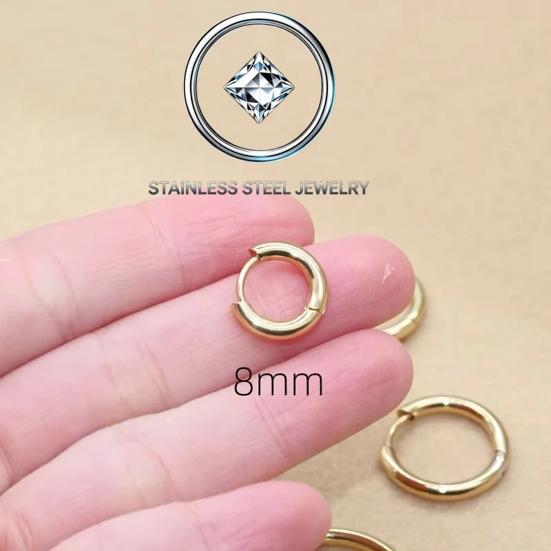 2pc Lot Stainless Steel Round Men Women Hoop Earrings Thick 2.5MM Many Size For Brief Style Fashion Jewelry