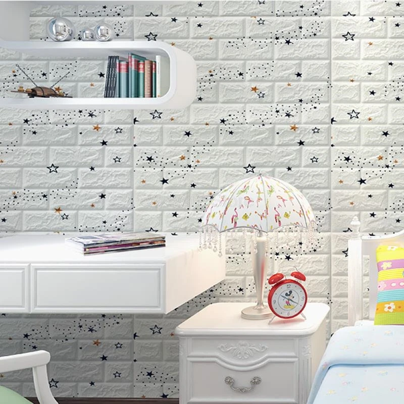 Wallpaper Self-adhesive Anti-collision Soft Package 3d Three-dimensional Wall Sticker Cement Decoration Waterproof Sticker E2