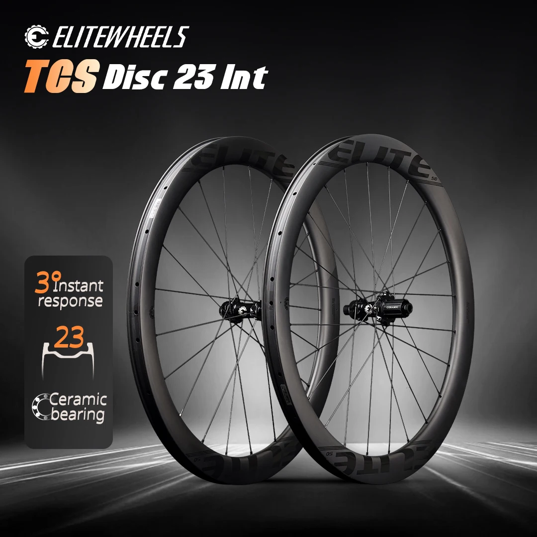 

ELITEWHEELS TCS Disc 60T Ceramic Bearing Road Disc Wheels Wing 20 Spokes 4 PawlsHub 23mm Inner Width Carbon Racing Wheels