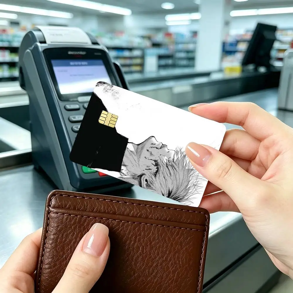 T-Tokyo Ghoul K-Ken Kaneki Credit Card HD Stickers Game Card Decal Small Chip Waterproof Sticker Gift