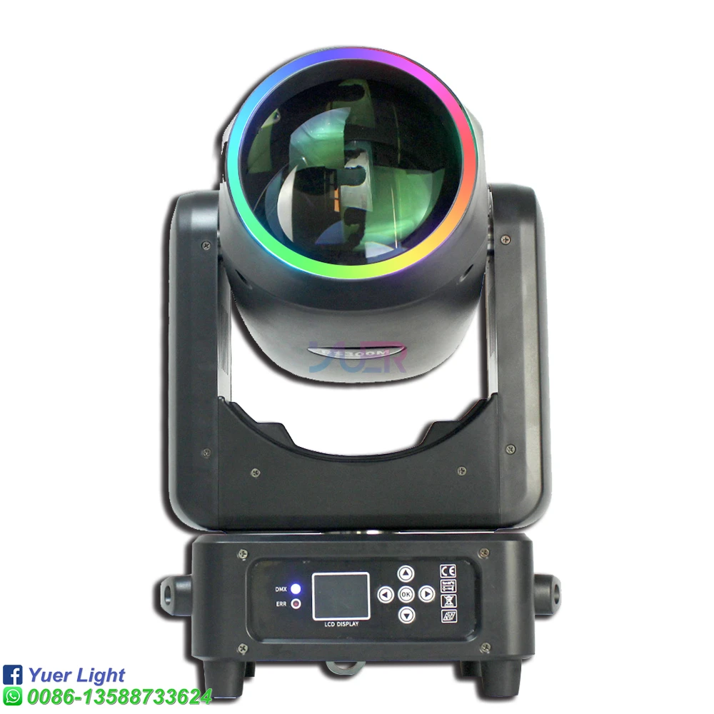 2Pcs/Lot Beam 300W LED Moving Head Lighting Ring With RDM Colorful & Frost 24Prisms For Wedding DJ Disco Stage DMX Lights