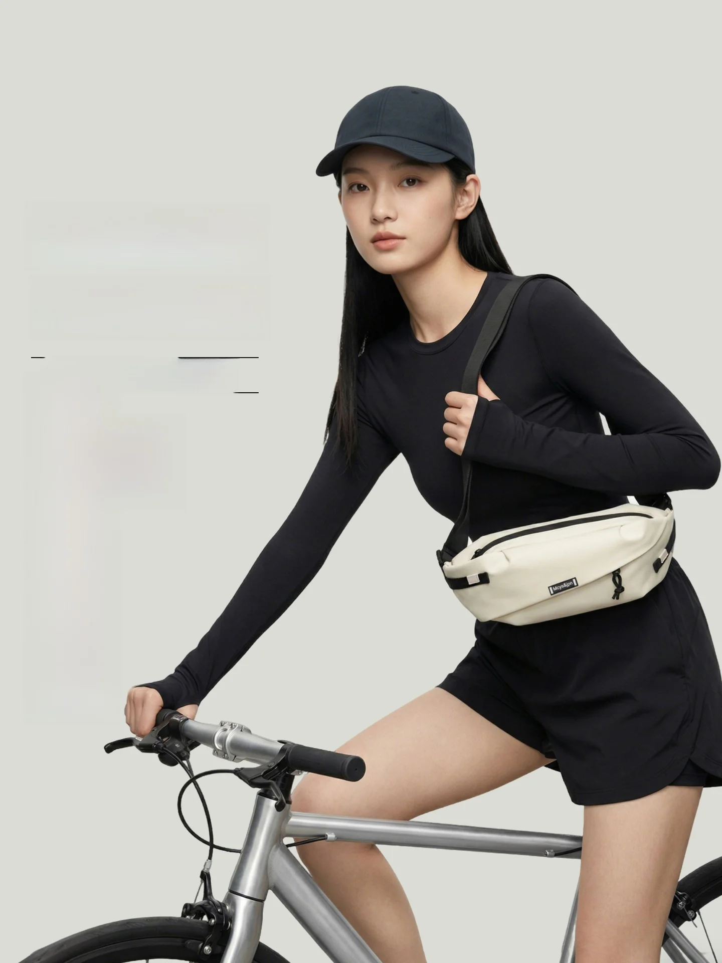 軽量ユニセックスサイクリングクロスボディバッグ、マウンテンバイクスポーツスタイル、若々しいウエストチェストバッグ、耐久性のあるオックスフォード生地、アウトドアギア
