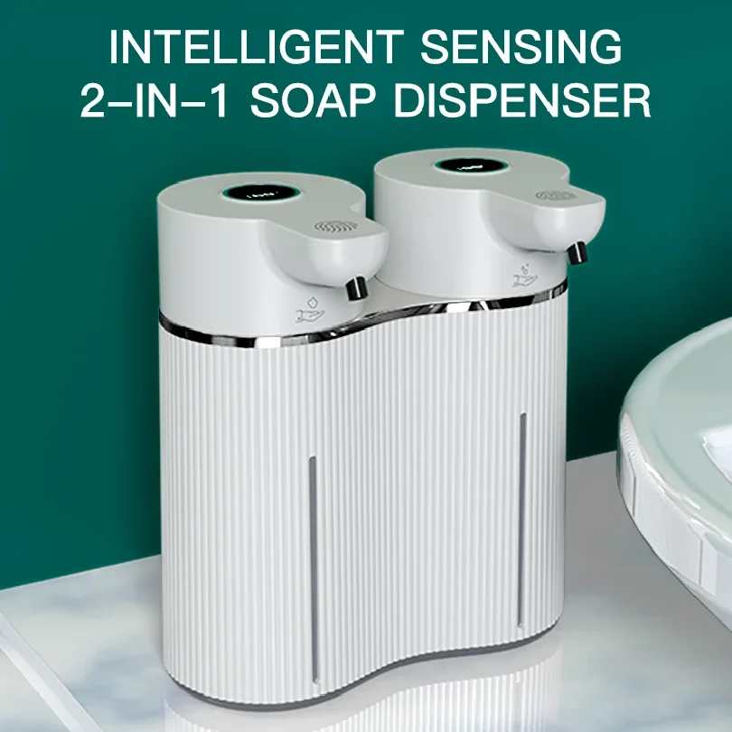 Double-Head Touchless Foam/Gel Infrared Induction Electric Automatic Senor Soap Dispenser Wall-Mounted Hand Washing Pump Machine