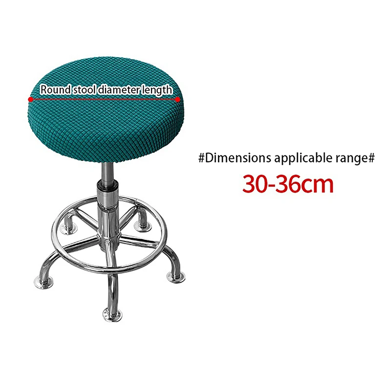 Bar Stool Cover Polar Fleece Round Chair Cover Removable Stool Slipcover Solid Seat Cushion Protector Washable Bar Stool
