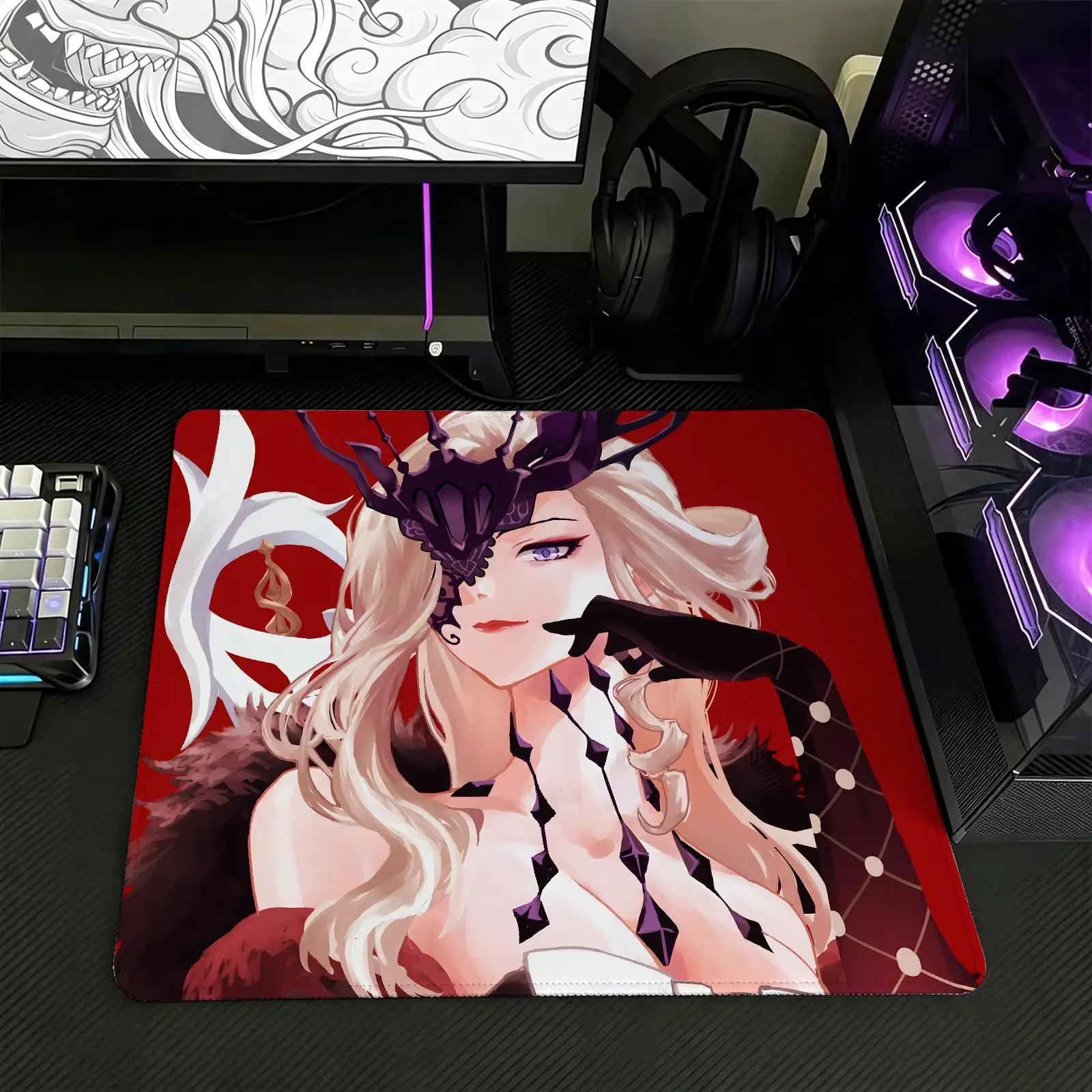 Genshin Impact La Signora Regular gaming mouse pad  Office mouse pad Laptop desk mat Stitched edge S/M/L size mouse pad