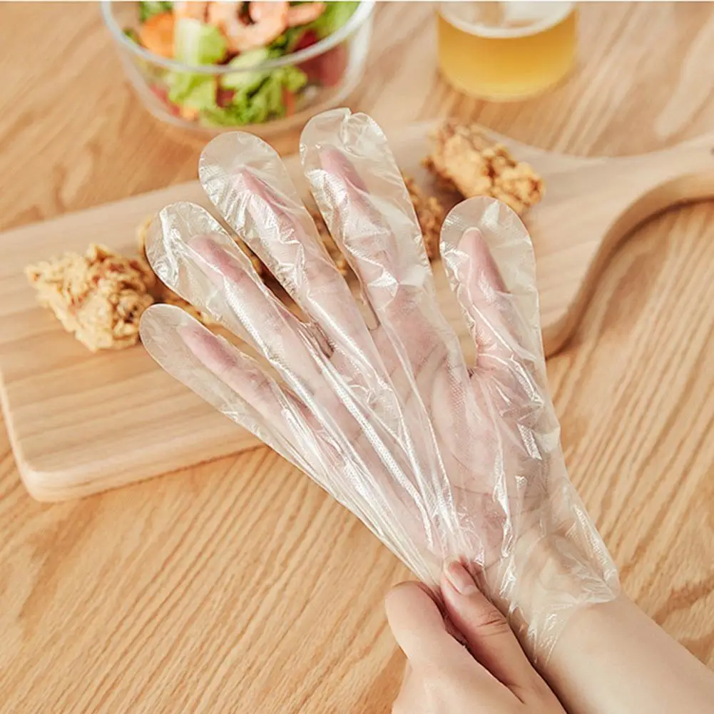 Polyethylene Gloves Grooming Gloves Latex-free Disposable Plastic Gloves for Cooking Painting 200 Pcs Safe Home Work for Food