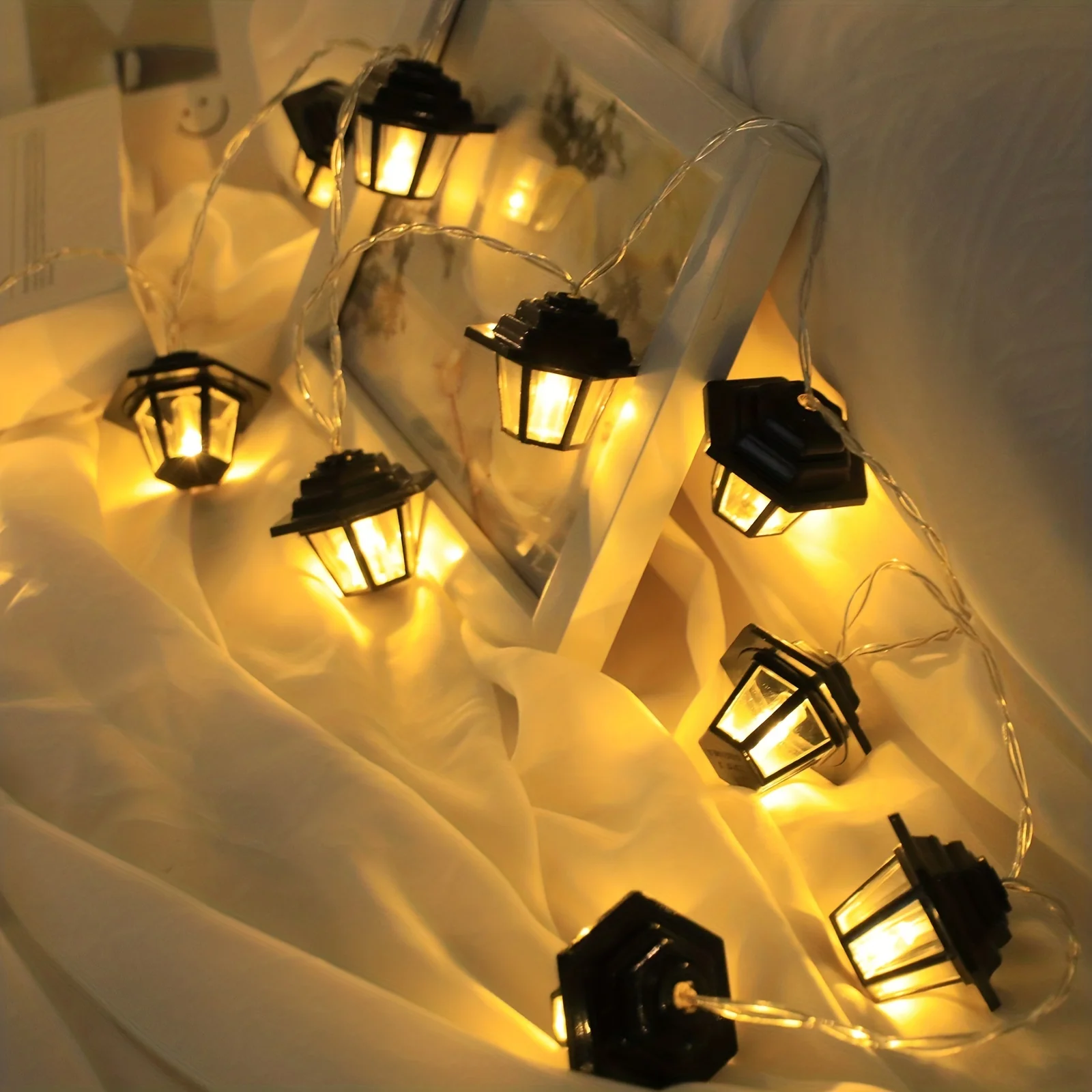 LED Retro Palace String Lights, 10/20 LEDs Battery‑Powered (Batteries Not Included), Perfect for Ramadan, Weddings