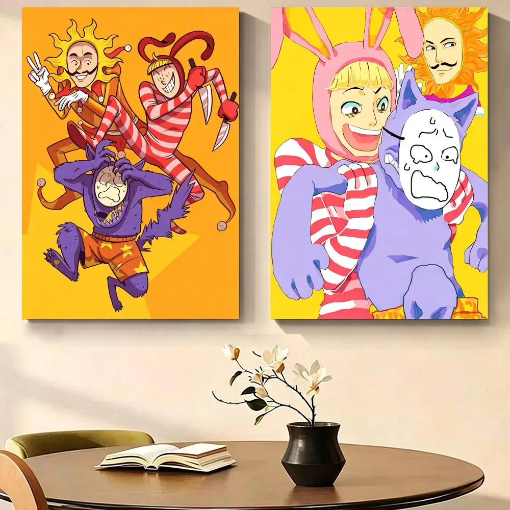 Anime Surreal Popee the Performer Poster Self Adhesive PP Wall , Waterproof Wall Decor Gift for Bedroom, Office and Dorm
