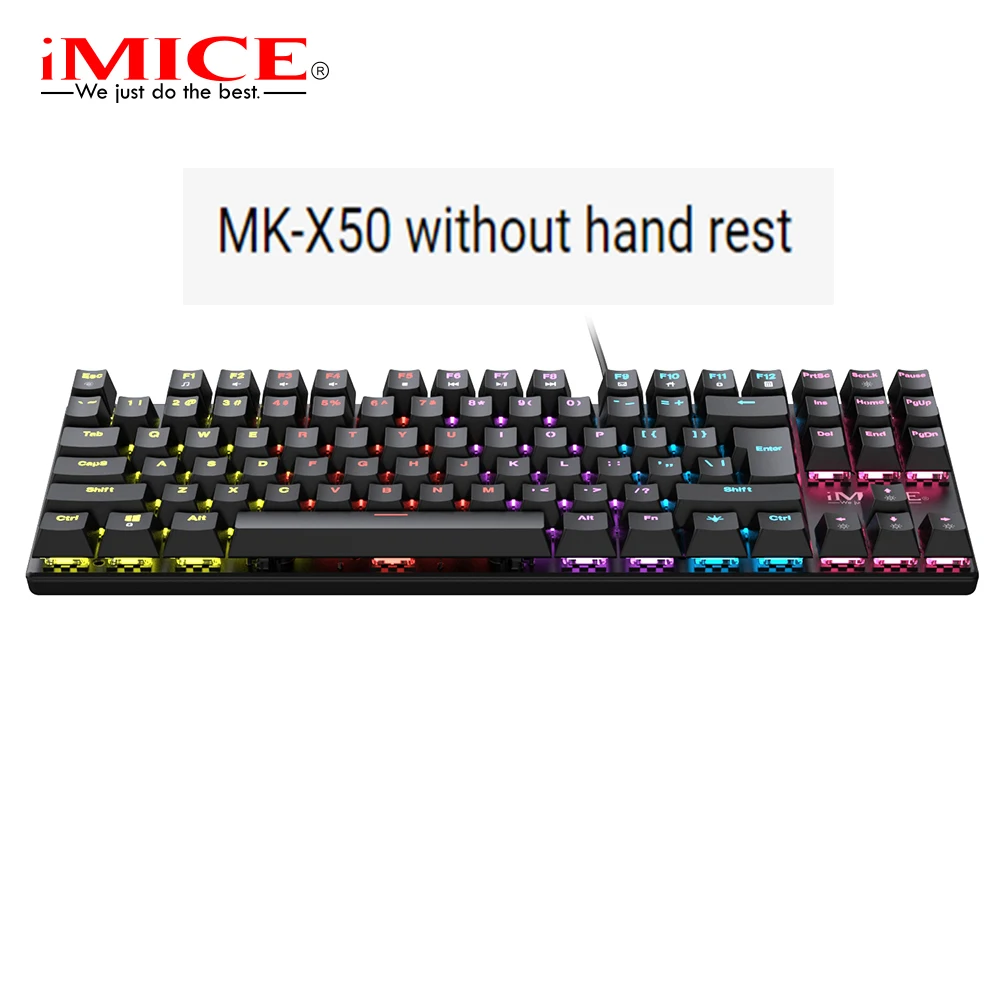 English wired RGB eating chicken game keyboard MK-X90 with hand support mechanical keyboard MK-X50 keyboard without hand support