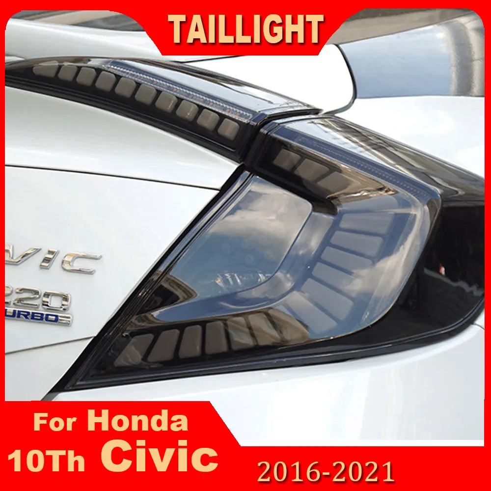 

Автоматический задний фонарь в сборе для Honda Civic 10-го поколения, светодиодный задний фонарь 2016-2020, обновление на новый динамический фонарь Civic, автомобильный светодиодный задний фонарь