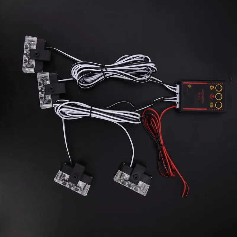 سيارة LED ضوء فلاش السيارات الشرطة مصباح ليد ستروب الأحمر والأزرق الطوارئ فلاش إشارة رجال الاطفاء تحذير ضوء الملحقات