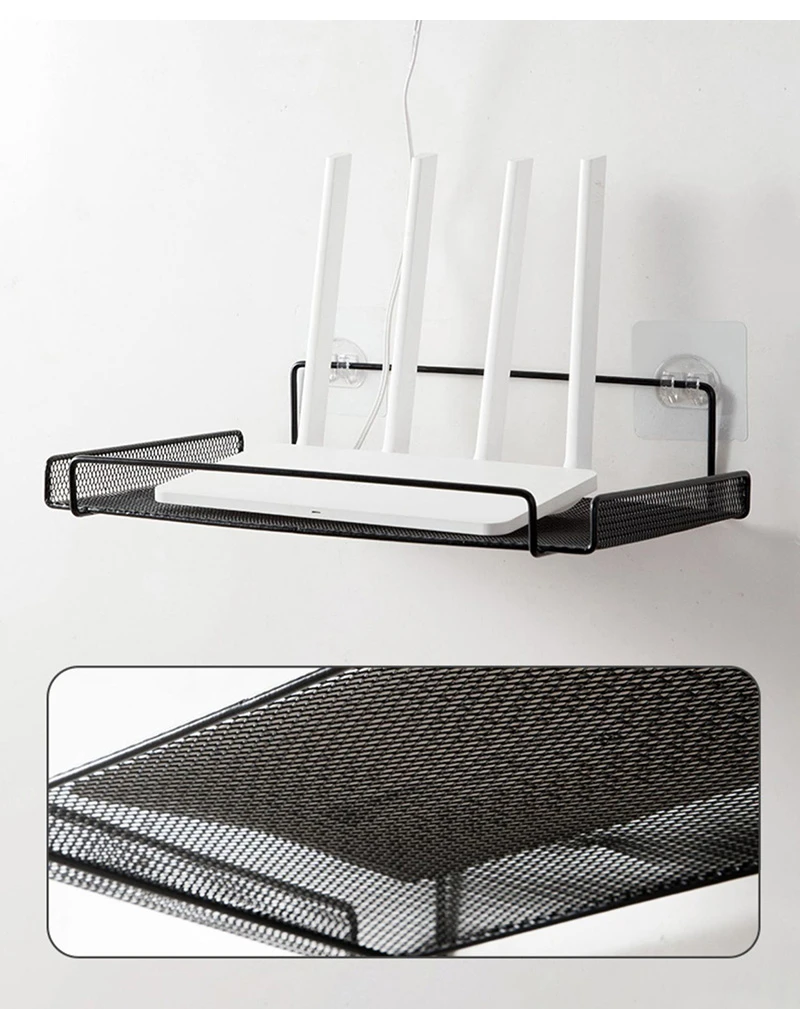 Wall Mounted Storage Rack Router Wall Mounted TV Wall Mounted Set-Top Box Storage Rack Non Perforated Bracket Support