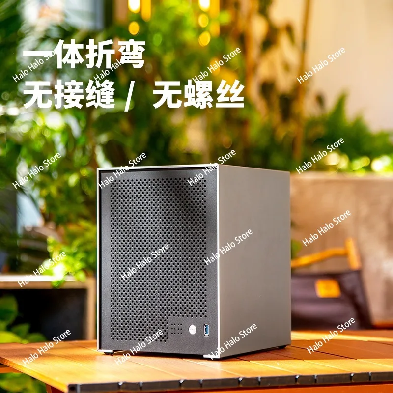 Tianjianzuo 6-disc NAS chassis aluminum shell itx main board small 1u power black group storage service chassis