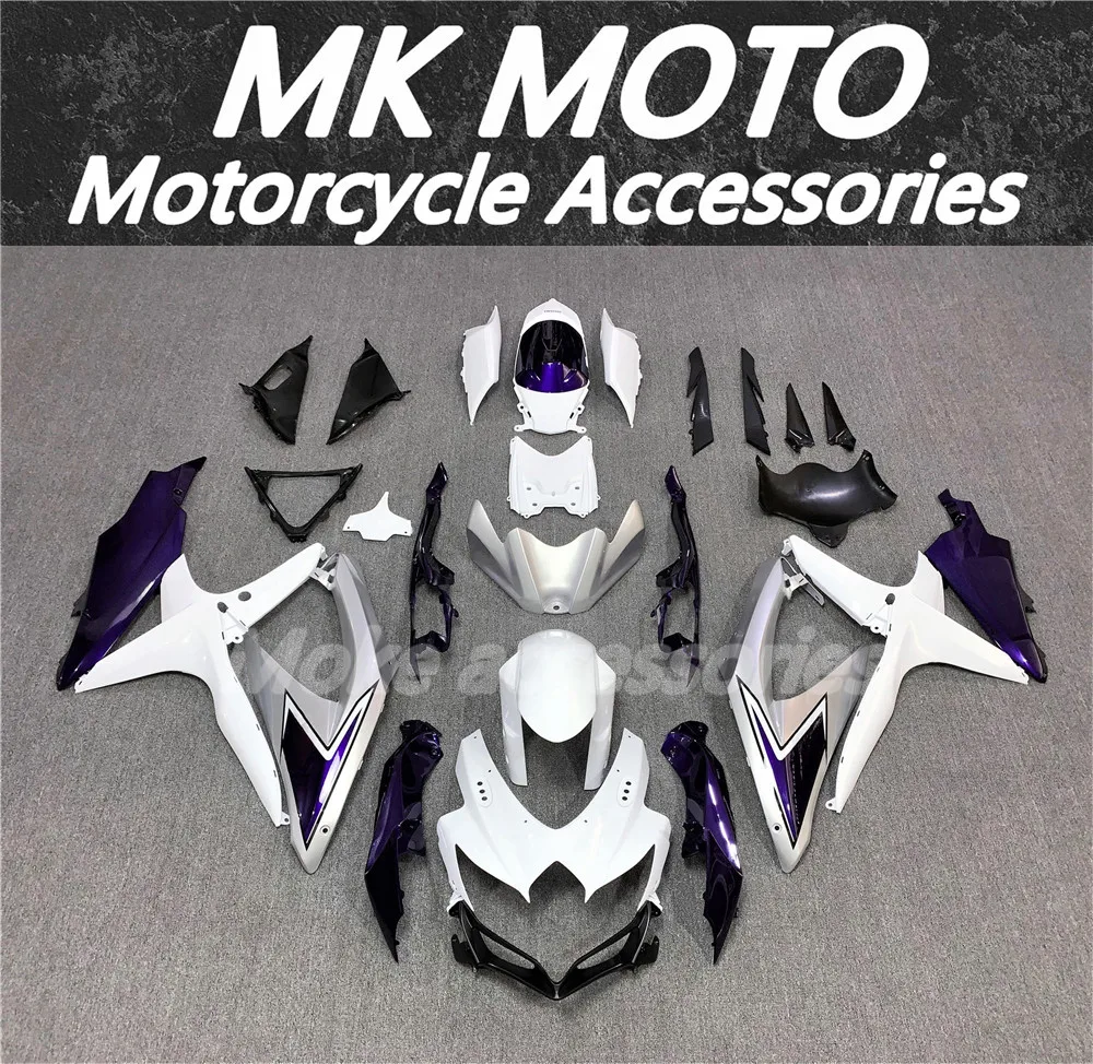 

Moke moto Motorcycle Fairings Kit Fit For gsxr600/750 2008 2009 2010 Bodywork Set ABS Injection Purple Silvery White