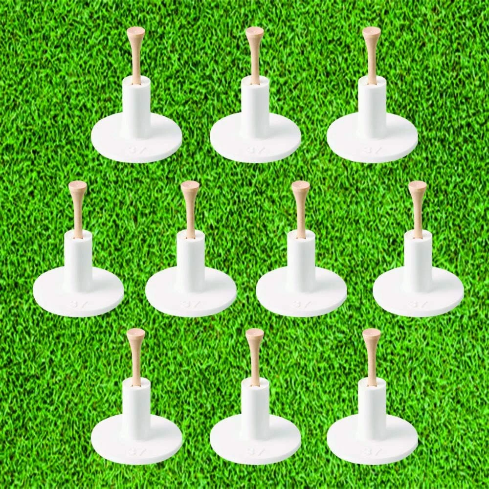 

10 Set Golf Rubber Tee Holder Set for Driving Range Golf Practice Mat Indoor Outdoor