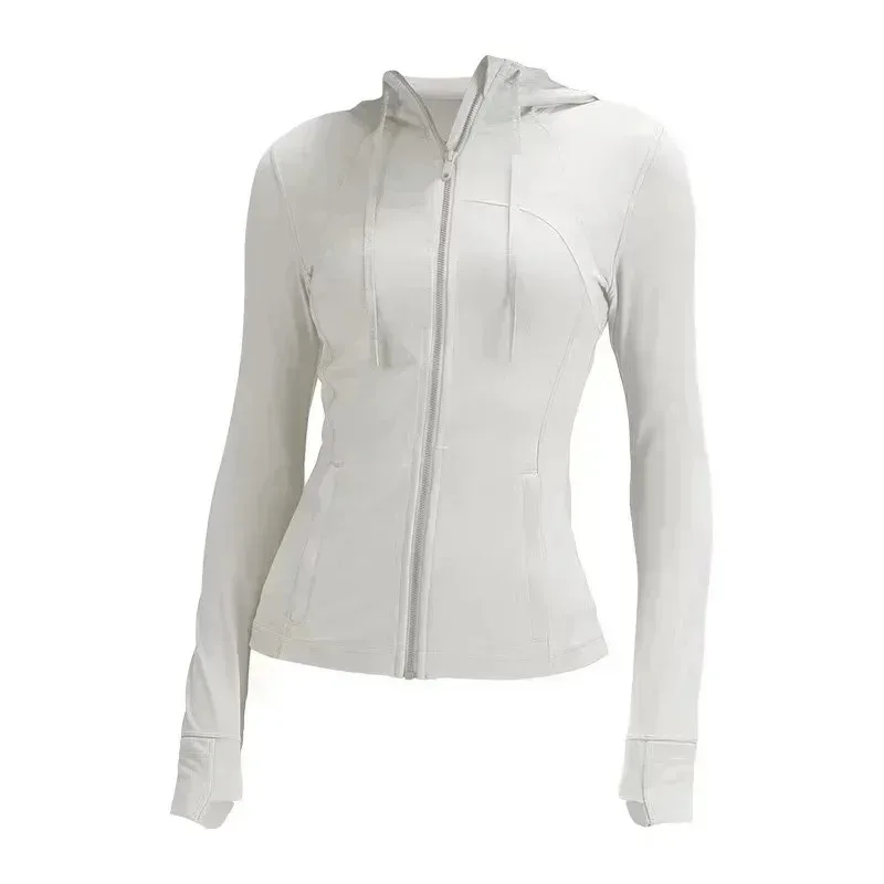 2026 Lemon Women Defines Yoga Sports Jacket Gym Workout  Zip Hooded Coat Running Thumb Hole Top yoga pants leggings