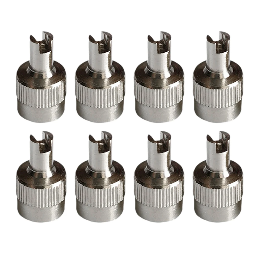 8Pcs Slotted Head Valve Stem Caps Leak-proof Car Tire Tool Cap Copper Wheel Tire Valve Lid Cover for Car Motorcycle